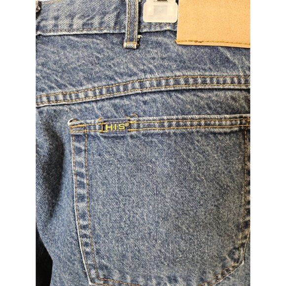 Vintage HIS Jeans Mens 36x34 Made USA 90s Acid Wash Meduim H.I.S. - Picture 10 of 12